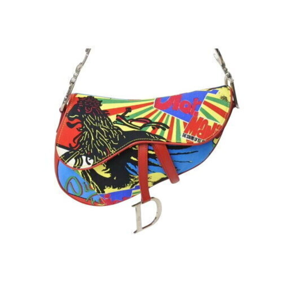 Christian Dior Galliano era saddle bag Rasta Bob Marley shoulder multicolor - Picture 2 of 8